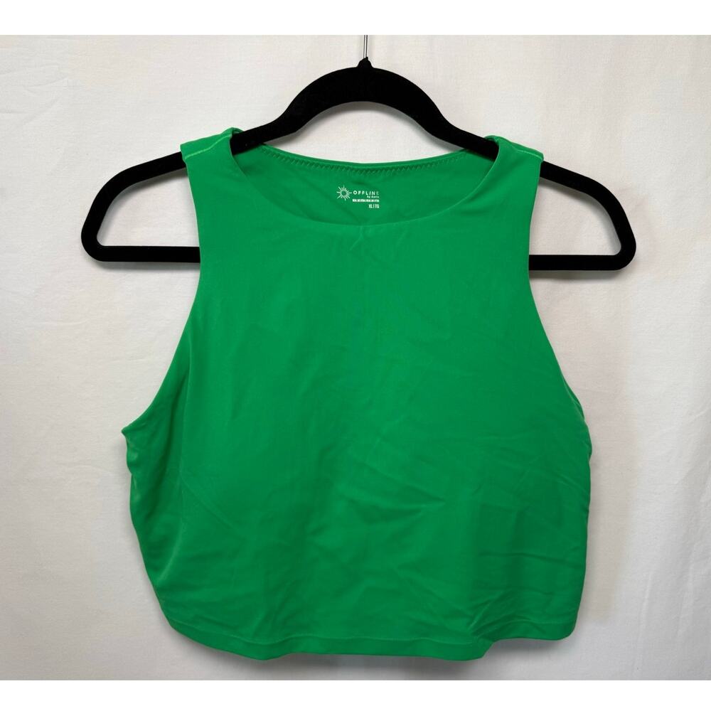 Offline by Aerie Long Line High Neck Sports Bra, Size XL